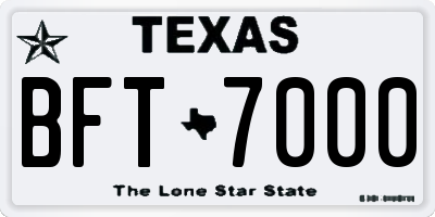 TX license plate BFT7000