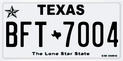 TX license plate BFT7004