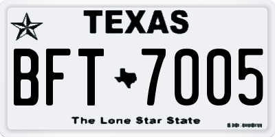 TX license plate BFT7005