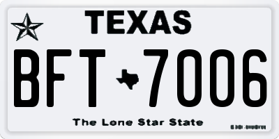 TX license plate BFT7006