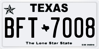 TX license plate BFT7008
