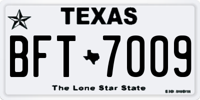 TX license plate BFT7009
