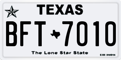 TX license plate BFT7010