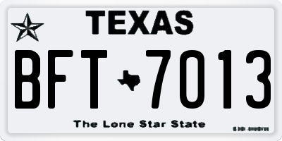 TX license plate BFT7013