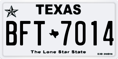 TX license plate BFT7014