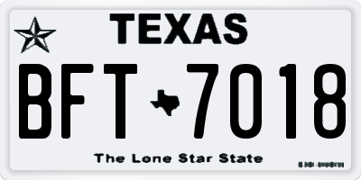 TX license plate BFT7018