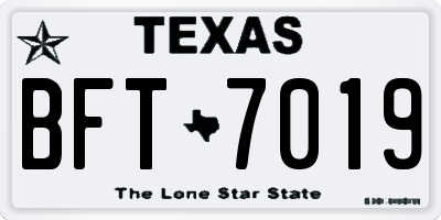TX license plate BFT7019