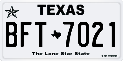 TX license plate BFT7021