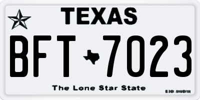 TX license plate BFT7023