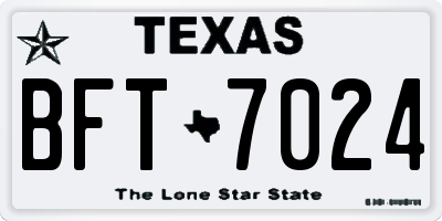 TX license plate BFT7024