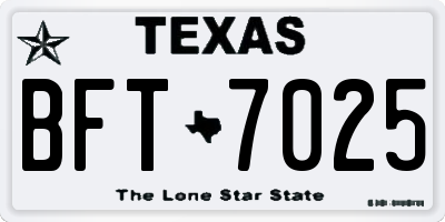 TX license plate BFT7025