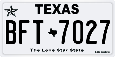 TX license plate BFT7027