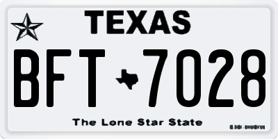 TX license plate BFT7028