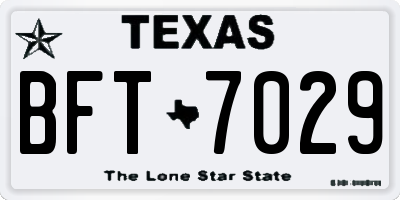 TX license plate BFT7029