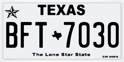 TX license plate BFT7030