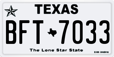 TX license plate BFT7033