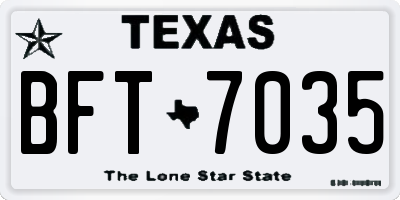 TX license plate BFT7035