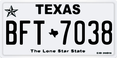 TX license plate BFT7038