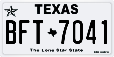 TX license plate BFT7041