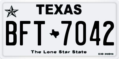 TX license plate BFT7042