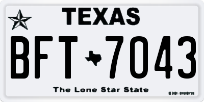 TX license plate BFT7043