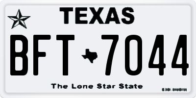TX license plate BFT7044