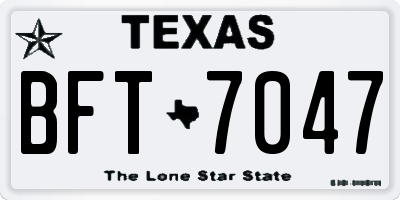 TX license plate BFT7047