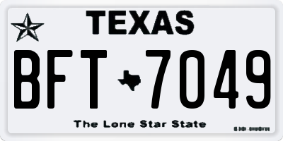 TX license plate BFT7049