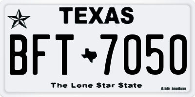 TX license plate BFT7050