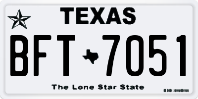 TX license plate BFT7051