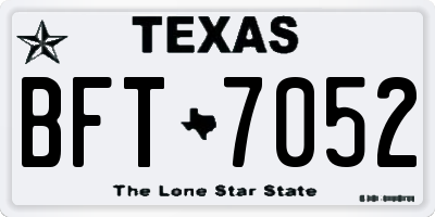 TX license plate BFT7052