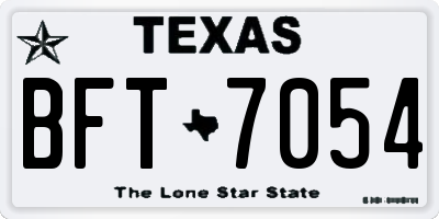 TX license plate BFT7054