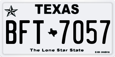 TX license plate BFT7057