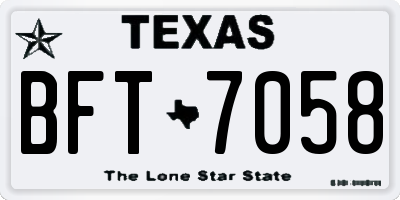 TX license plate BFT7058