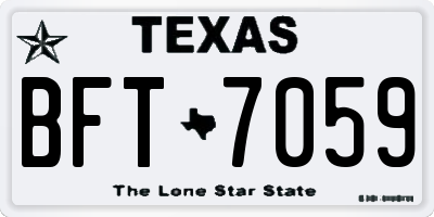 TX license plate BFT7059