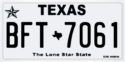 TX license plate BFT7061