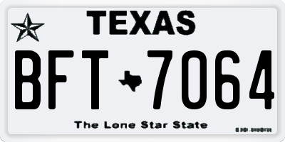 TX license plate BFT7064
