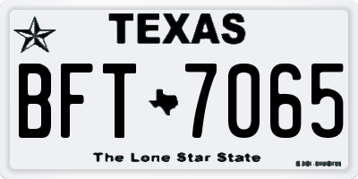 TX license plate BFT7065