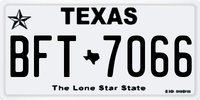 TX license plate BFT7066
