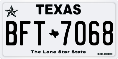 TX license plate BFT7068