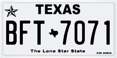 TX license plate BFT7071