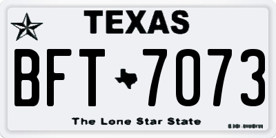 TX license plate BFT7073