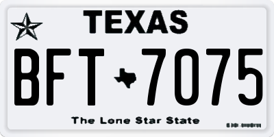 TX license plate BFT7075
