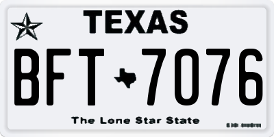 TX license plate BFT7076