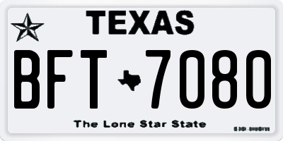 TX license plate BFT7080