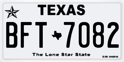 TX license plate BFT7082