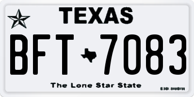 TX license plate BFT7083
