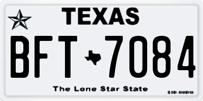 TX license plate BFT7084