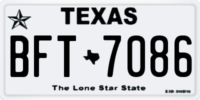 TX license plate BFT7086