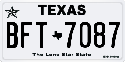 TX license plate BFT7087